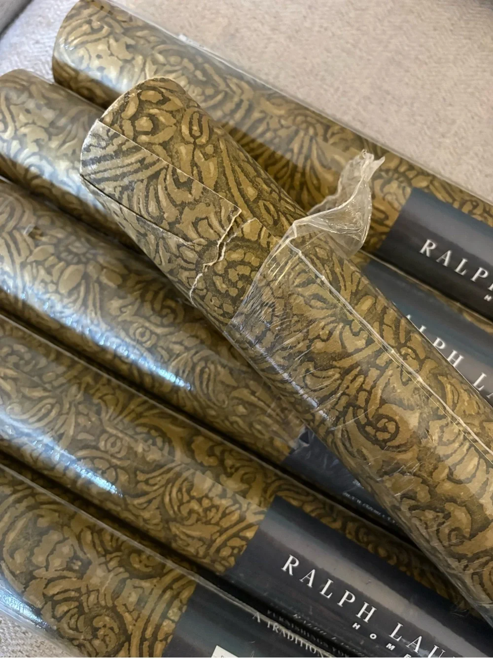 6 rolls Ralph Lauren Home Oakhill Damask wallpaper moody vibes